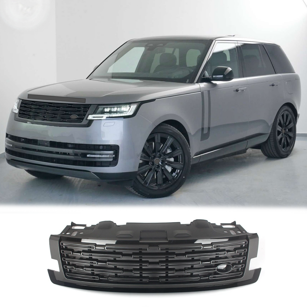 BUFEETERS Front Bumper Upper Grille Fit For 2023 Land Rover Range Rover Vogue,Mesh Style,Black&Gray