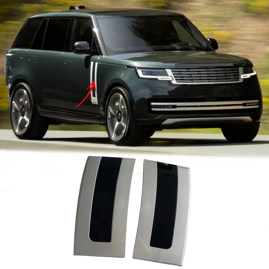 BUFEETERS Door Side Fender Vent Molding Cover Trim Fit For 2013-2022 Land Rover Range Rover,2023 Style,Black&Silver