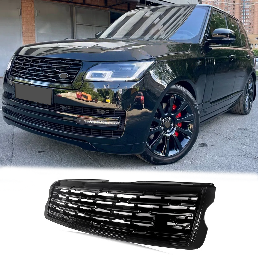 BUFEETERS Front Bumper Upper Grille Fit For 2013 2014 2015 2016 2017 Land Rover Range Rover Vogue L405,2023 Style,Gloss Black