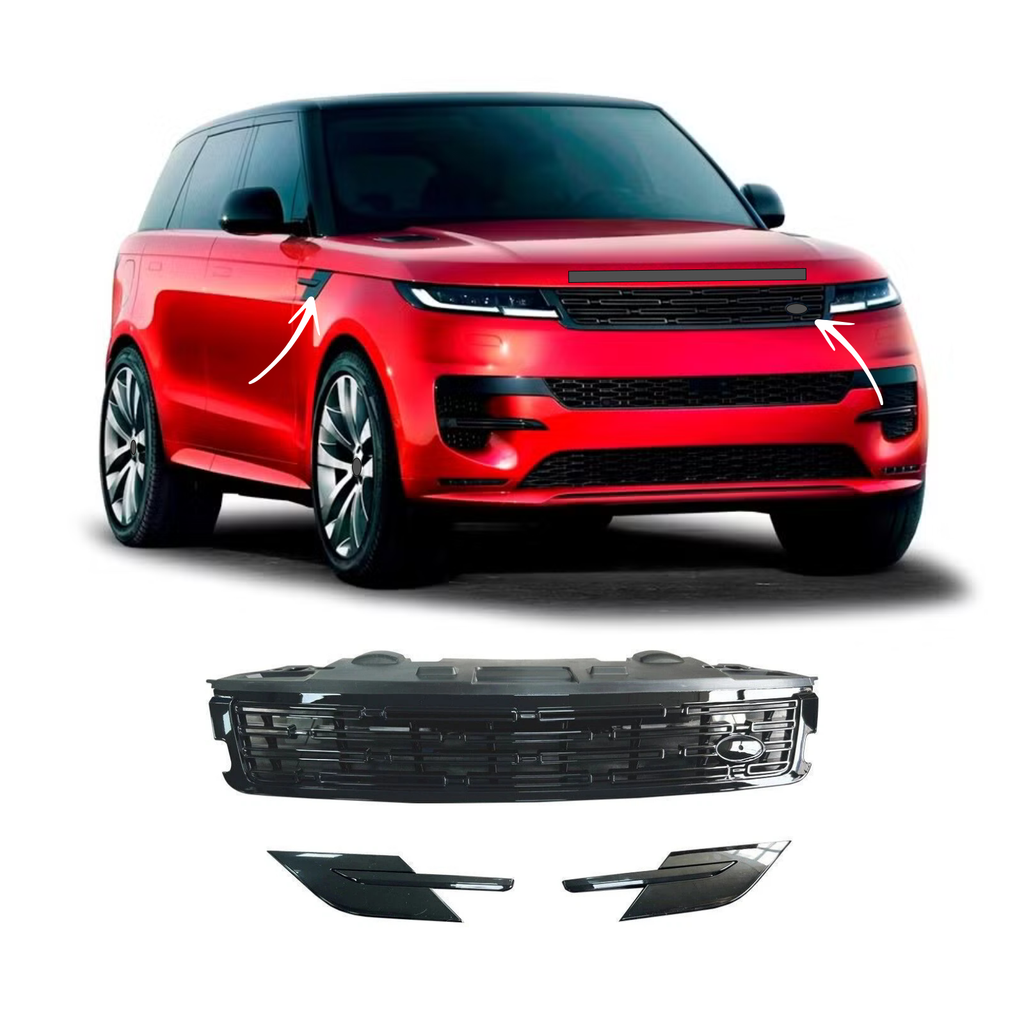 BUFEETERS  Front Upper Grille Side Vent Fit For 2023 2024 Land Rover Range Rover Sport,Factory Style,All Black