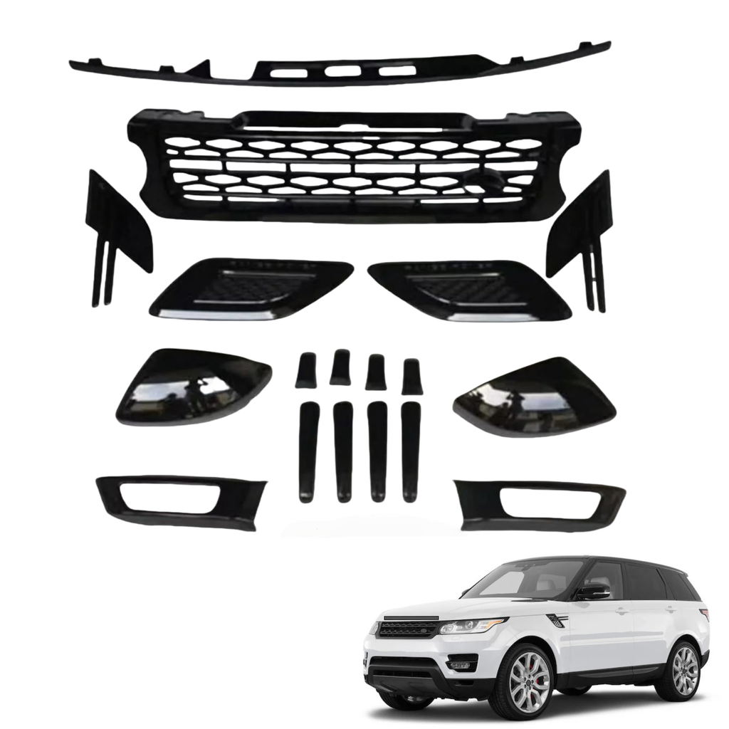 BUFEETERS   Front Side Rear Vent Grille Trim Moulding Fit For 2014 2015 2016 2017 Land Rover Range Rover Sport,Factory Style,Piano Black