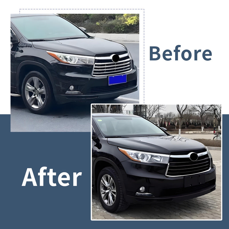 Chrome Front Bumper Upper Grille ABS Grill For Toyota Highlander 4-Dr 2014-2016