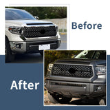 Front Grille&Hood Bulge Molding Kit Cement Gray Compatible with Toyota Tundra 2014 2015 2016 2017 2018 2019 2020 2021 Models, W/O LED, W/O Emblem
