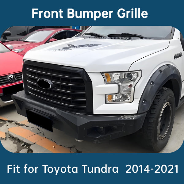 For 2015-2017 Ford F150 Front Bumper Upper Grille ABS Gloss Black Horizontal