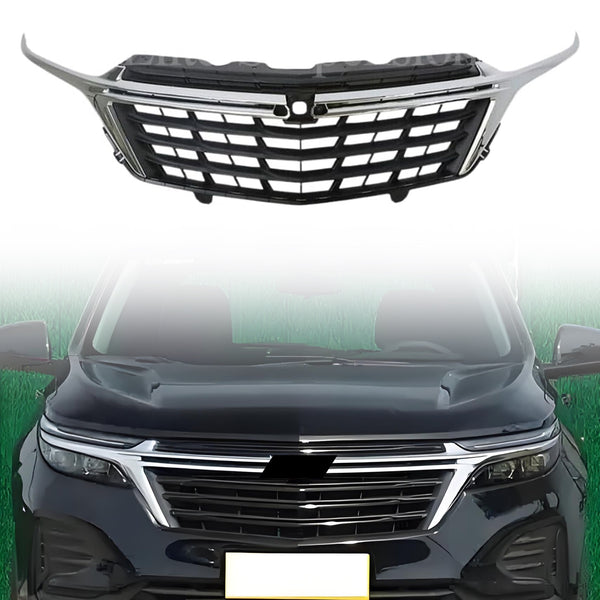 Front Bumper Grill Black W/Chrome Trim Fit For 2022/2023 Chevrolet Equinox Grill