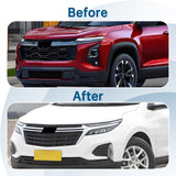 Front Bumper Upper Grill Grille Fit For 2022 2023 Chevy Equinox Black W/Chrome Trim Heat Corrosion Impact Resistant Silver + Black Accessories