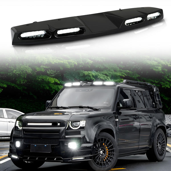 Lamp Roof Top Light Bar with LED Super Bright Fits for Land Rover Defender 90 110 130 2020-2023 Gloss Black