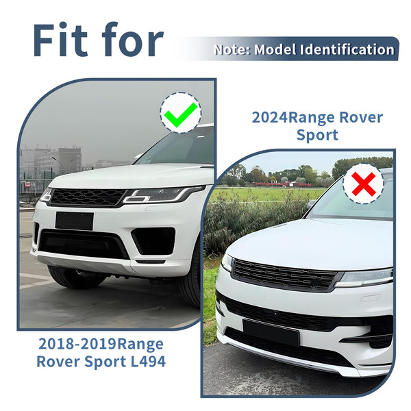 Gloss Black Mesh Front Grill Compatible with Land Rover Range Rover Sport L494 2018 2019 Models