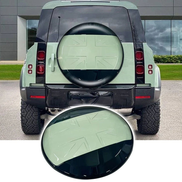 BUFEETERS Rear Spare Tire Cover Fit For 2020 2021 2022 2023 2024 2025 Land Rover Defender 90/110/130 Wheel Cover,Grasmere Green&Gloss Black