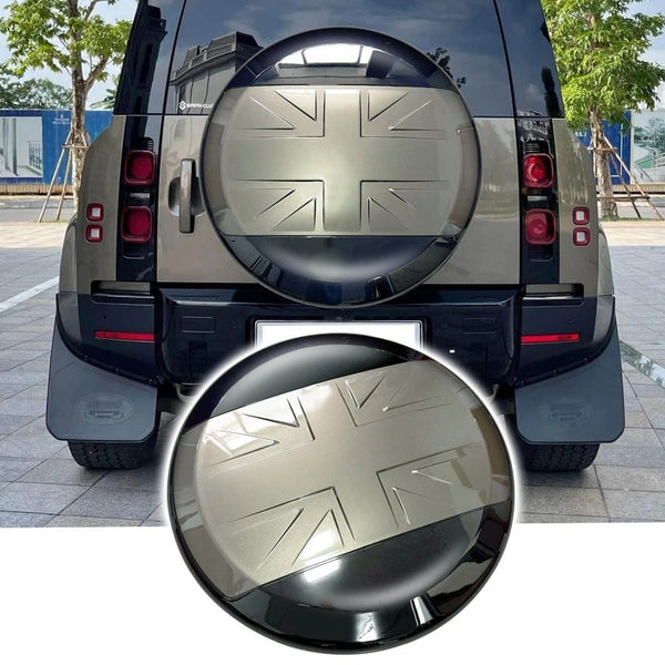 BUFEETERS Rear Spare Tire Cover Fit For 2020 2021 2022 2023 2024 2025 Land Rover Defender 90/110/130 Wheel Cover,Gondwana Stone&Gloss Black