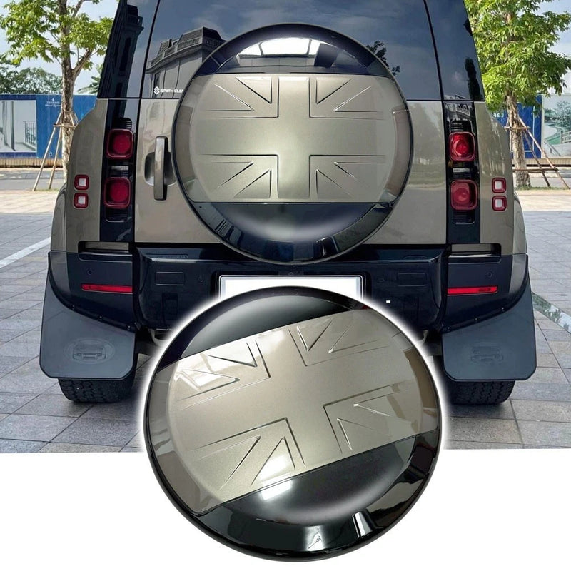 BUFEETERS Rear Spare Tire Cover Fit For 2020 2021 2022 2023 2024 2025 Land Rover Defender 90/110/130 Wheel Cover,Gondwana Stone&Gloss Black