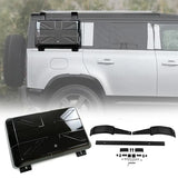 BUFEETERS Exterior Side Mounted Gear Box Carrier Luggage Fit For 2020 2021 2022 2023 2024 Land Rover Defender 90 110 130,Black with UK Flag Logo