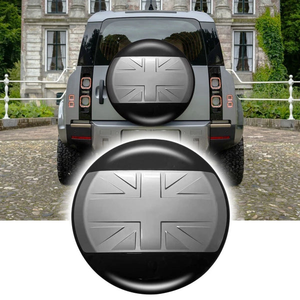 BUFEETERS Rear Spare Tire Cover Fit For 2020 2021 2022 2023 2024 2025 Land Rover Defender 90/110/130 Wheel Cover,Eiger Grey&Gloss Black