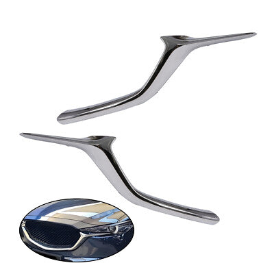 BUFEETERS 2Pcs Left & Right Front Bumper Grille Molding Trim Fit For 2017 2018 2019 2020 2021 Mazda CX-5,Factory Style,Chrome&Silver