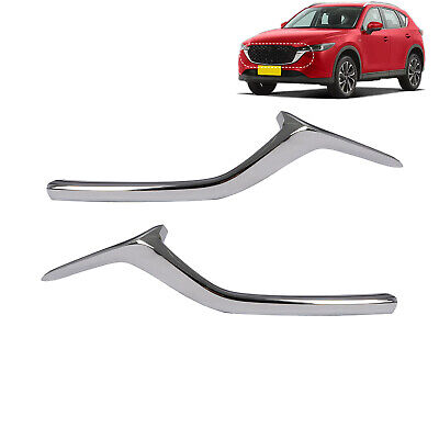 BUFEETERS 2Pcs Left & Right Front Bumper Grille Molding Trim Fit For 2017 2018 2019 2020 2021 Mazda CX-5,Factory Style,Chrome&Silver