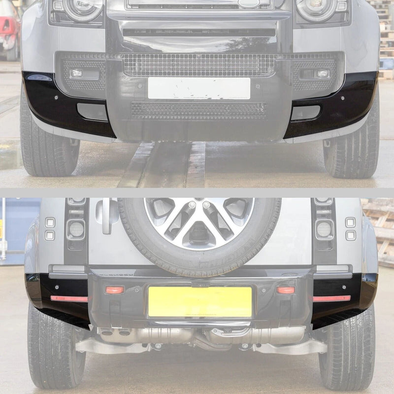 BUFEETERS 4PCS Front Rear Bumper Corner Kit Fit For 2020 2021 2022 2023 2024 2025 Land Rover Defender 90 110 L663,Gloss Black
